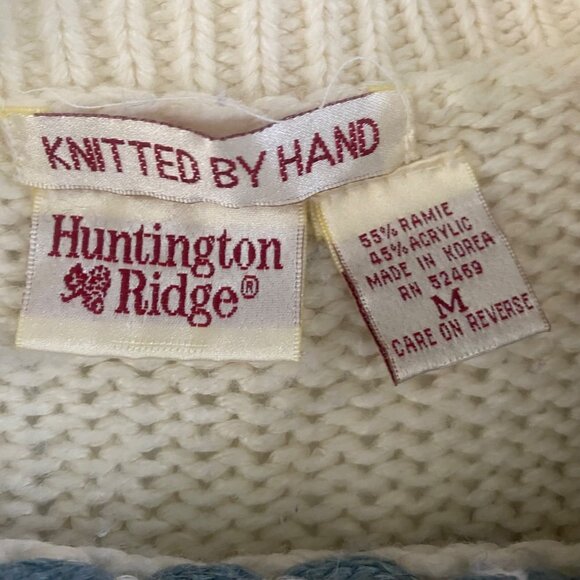 Vtg Huntington Ridge Hand‎ Knit Fair Isle Sweater M Pullover Nordic - Picture 3 of 9